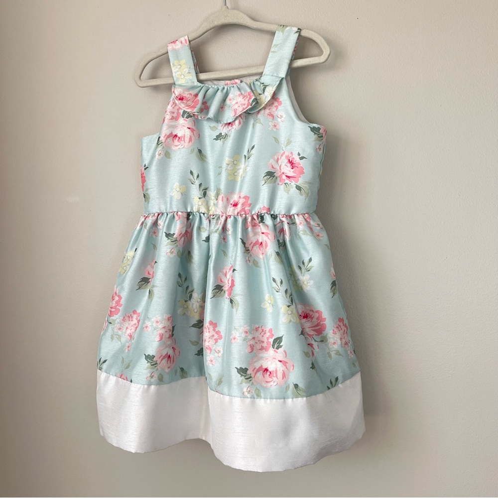 Gymboree Girls 3T Adorable Mint A-Line Dress Pink Floral Southern Belle Easter - Picture 13 of 13